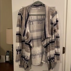 Cute Swing Cardigan Blue Gray and Cream